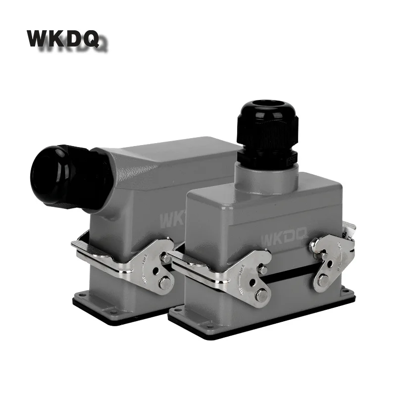 Conector de Alimentação Pesado Hdc-he016 16 Núcleo Inserir Cabo de Parafuso 16a 500v Parte Superior Capa Lateral He16 Industrial à Prova d Água Tomada