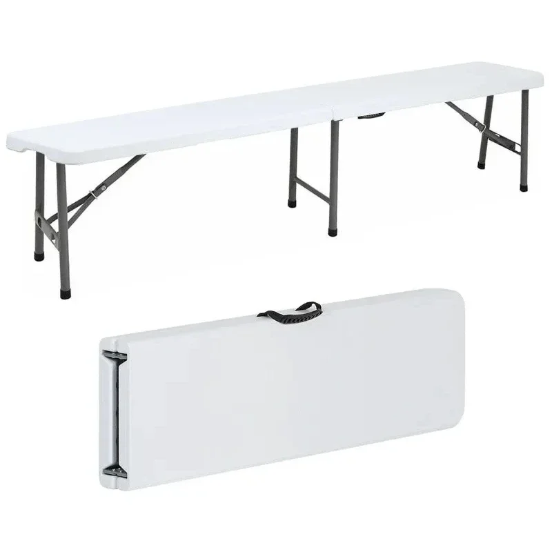 

SUGIFT 6 ft Plastic Folding Bench Portable Indoor Outdoor Bench, White