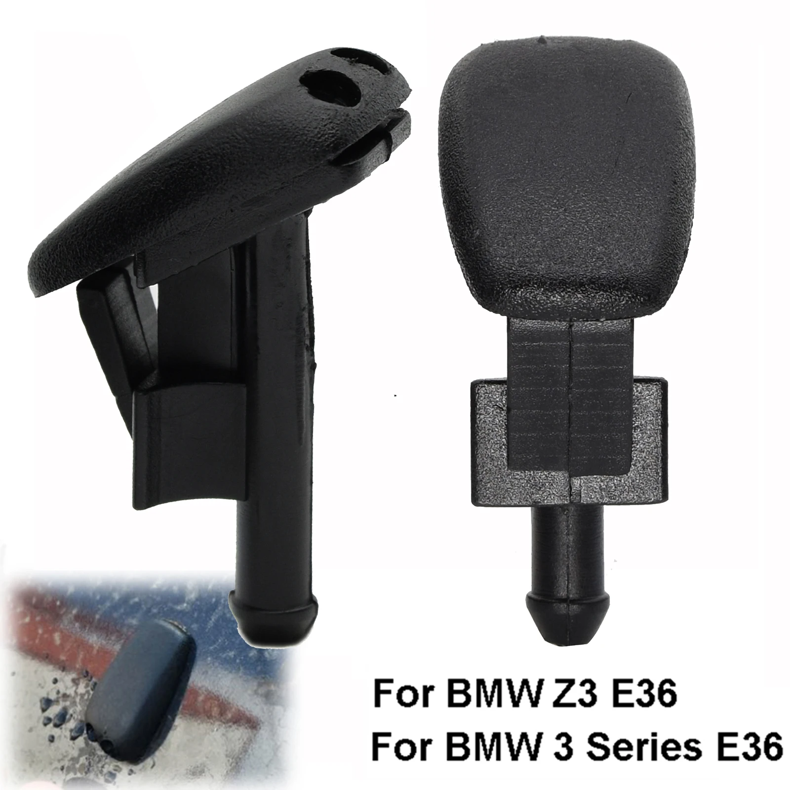 Par de boquillas de limpiaparabrisas para limpiaparabrisas de chorros de  pulverización 61601384859 compatibles con BMW Serie 1/3/5/7 X1X3X5X6Z4 Z4