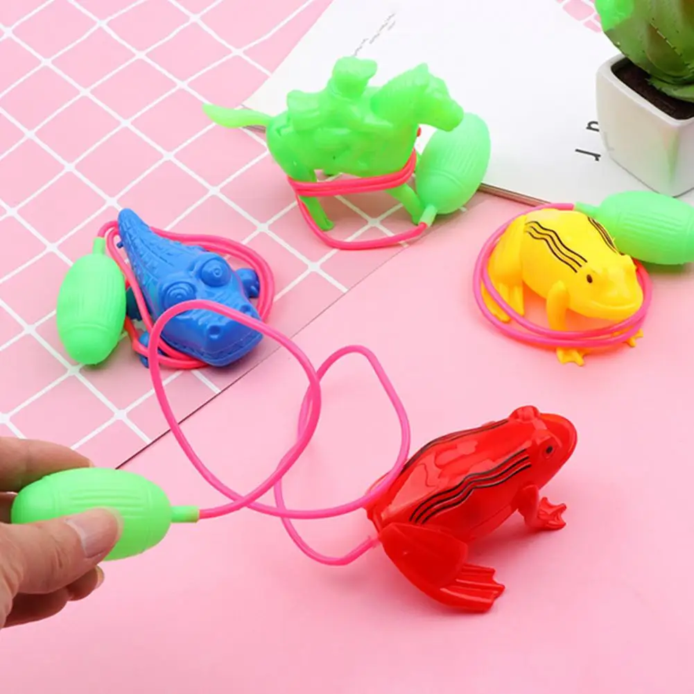 3Pcs Jumping Frog Toy Funny Line Control Plastic Air Powered Bounce Crocodile/Horse Childhood Toy for Kids 5
