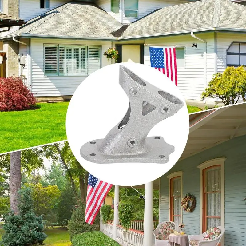 Flag Pole Mount Adjustable Heavy Duty Holder Mounting Brackets Metal Base Stand Heavy Duty Wall Mount For Outdoor Use