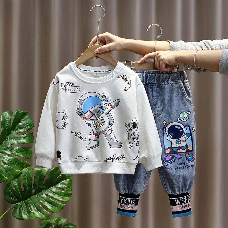 

Suitable For Boys Clothing Sets Girls Cartoon Sweatshirt + Pants Suits 2-11Years old Casual Loose Comfortable Children Tracksuit