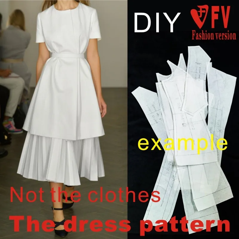 Clothing DIY The dress Dresses Sewing Pattern cutting drawing Women's Dress Sewing Template BLQ-84