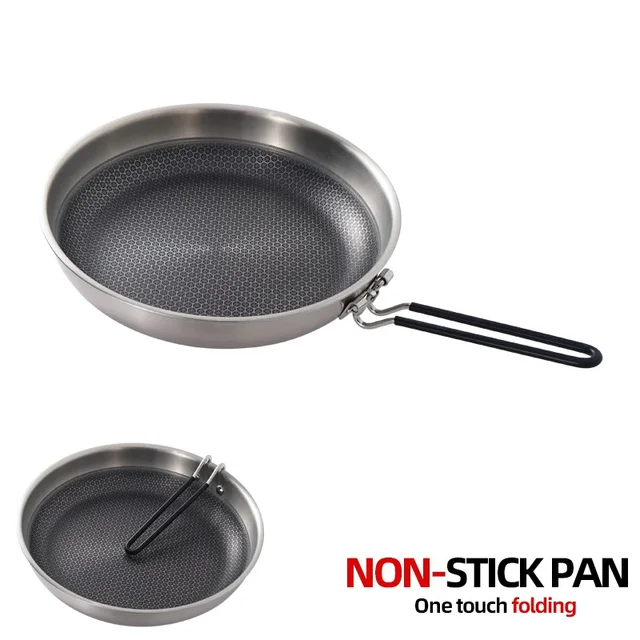 Outdoor Stainless Steel Honeycomb Pattern Non-stick Pan: A Must-have for Camping and Barbecue Enthusiasts
