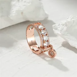 Elegant Royal Blue Stone Ring in Yellow Gold - Luxury Women's Wedding and Engagement Jewelry Gift - 8 (Rose Gold White)