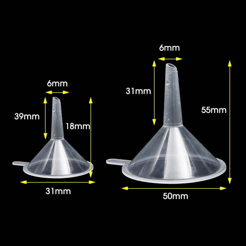 Description Picture 6 of itemMini Funnel Transparent Plastic Funnels Small Mouth Liquid Kitchen Oil Funnel for Perfume Lotion Liquid Diffuser Bottle Tools