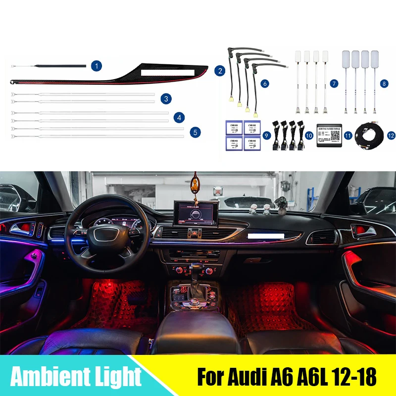 

LED Ambient Light For Audi A6 A6L 2012-2018 MMI Control Lamp Environment Decorative Atmosphere Light