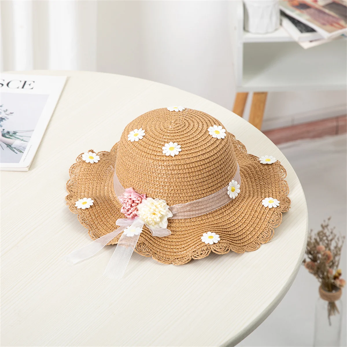 Kids Sun Hat Girls Summer Straw Bag Cap Set for Baby Travel Sun Protection baby sun hat outdoor sun hat