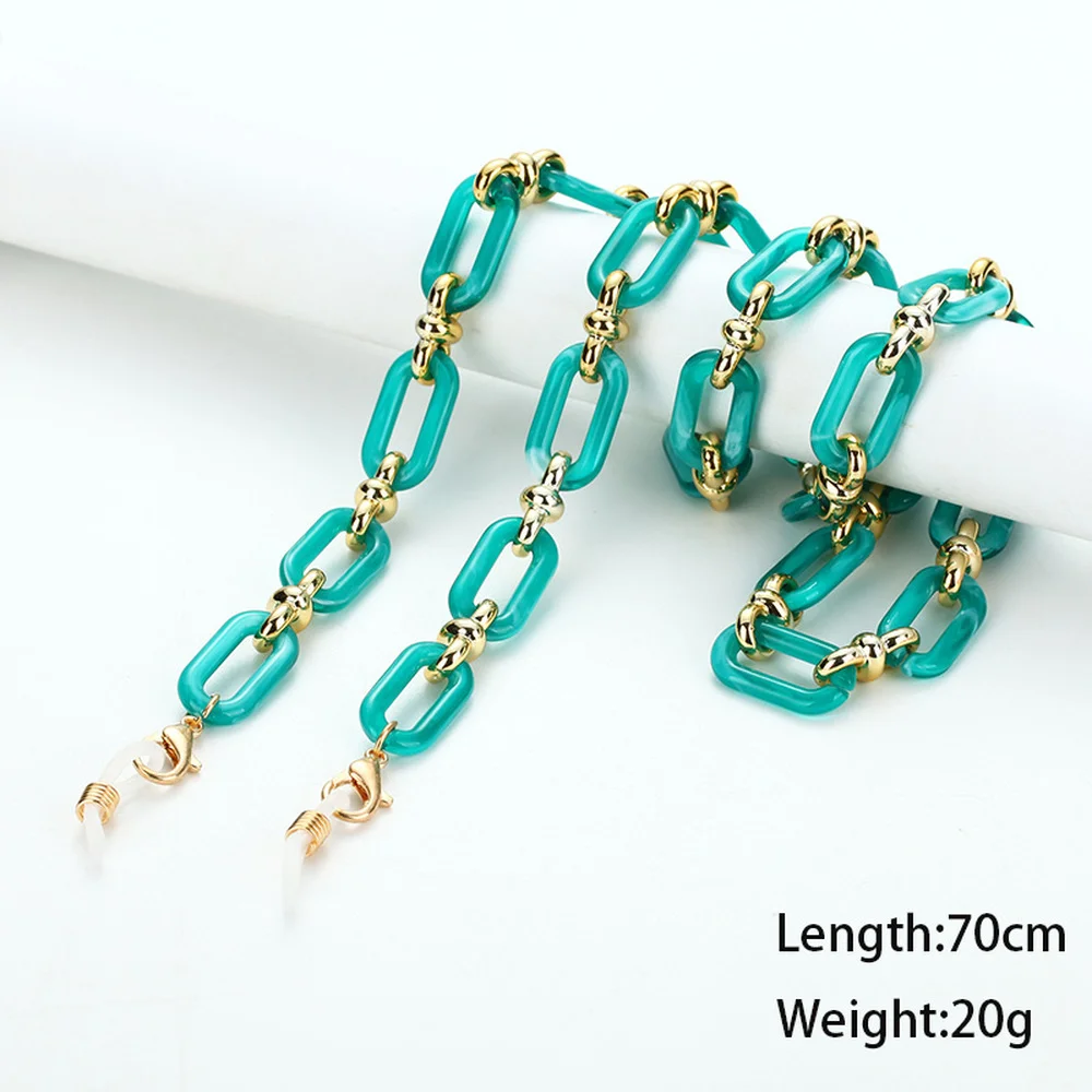 

Colored Acrylic Sunglasses Mask Holder Neck Strap Necklace Candy Color Resin Anti-skid Glasses Chain Lanyard Eyewear Accessories