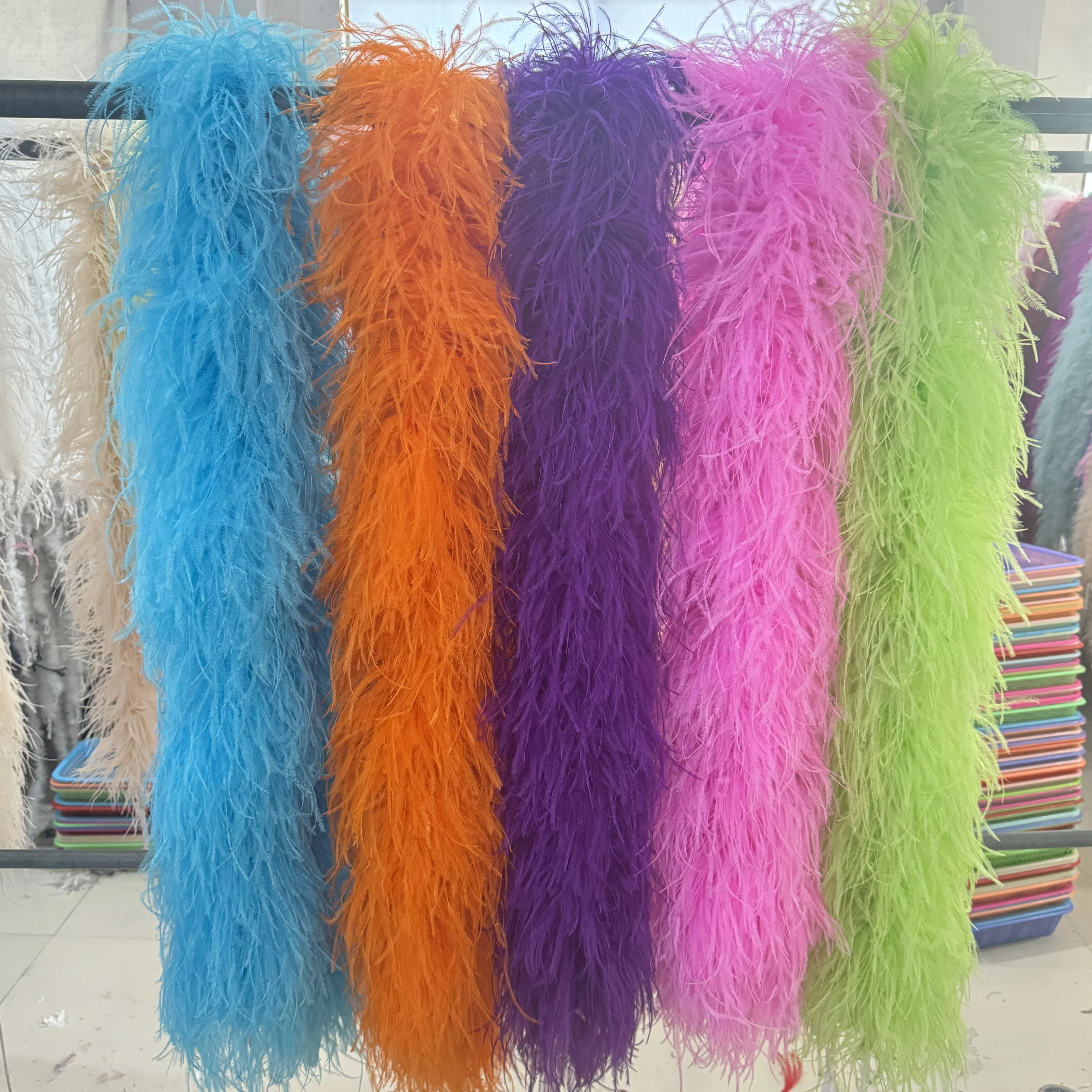 코스튬 원피스 봉제 장 천연 타조 깃털 보아 숄, 6Ply, 10Ply, 20Ply, 2 m