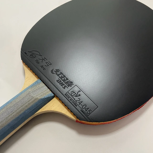 DHS 6002 Professional Table Tennis Racket, Hurricane 8 and Tin Arc Rubber, FL Handle Shake Hold Ping Pong Bat with Case 3