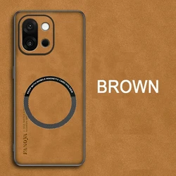 Matte Leather Skin Friendly Shockproof Case with Magnetic Wireless Charging and Anti - Fingerprint Features for OnePlus 15 (Bright Yellow)