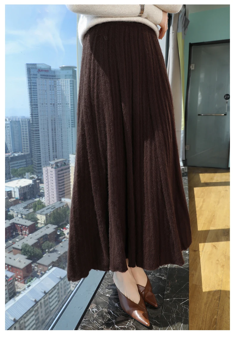 FRSEUCAG cashmere skirt versatile styling