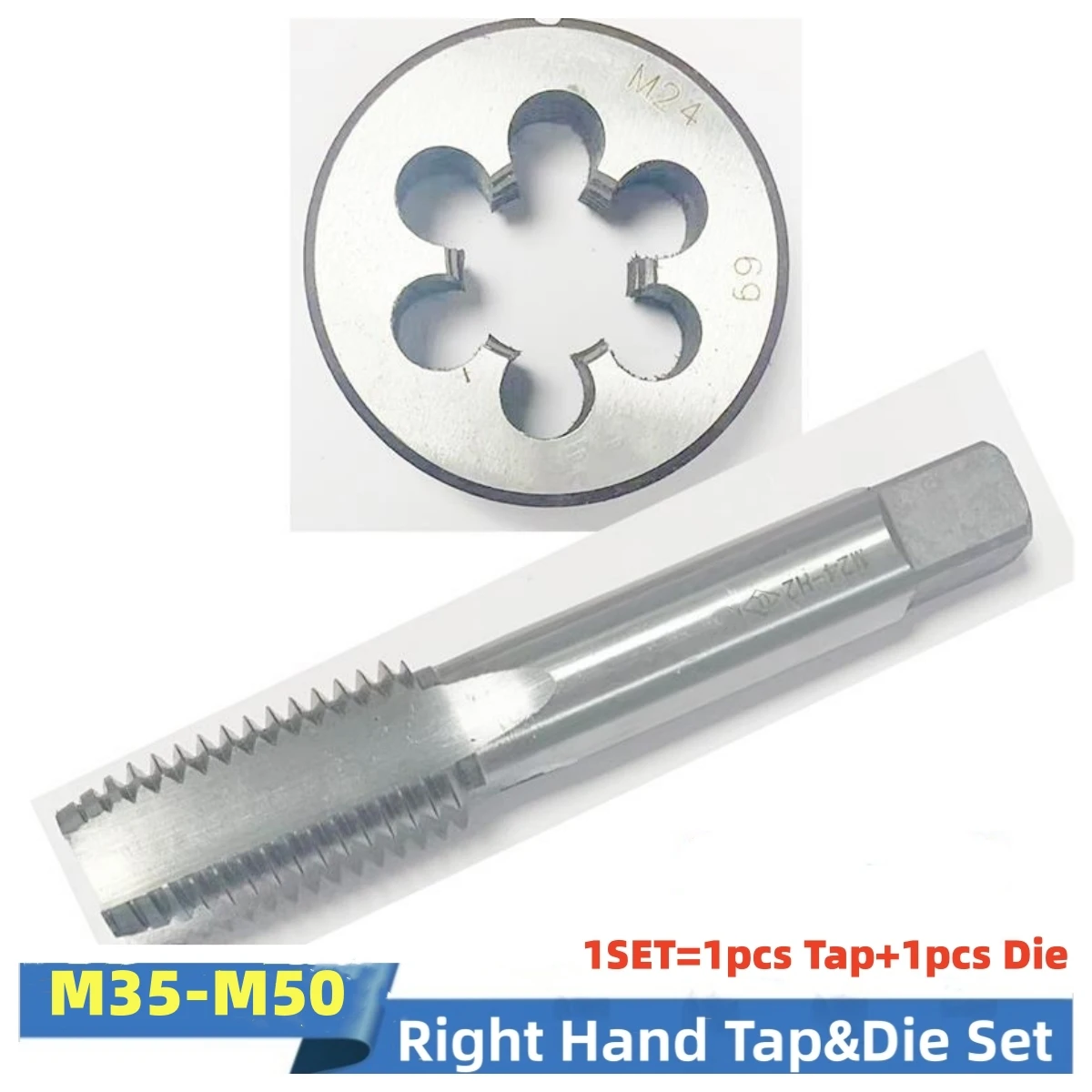 

1Set Metric Thread Tap Round Die Suit Fine Thread Tap Round Die M35M36M37M38M39M40M41M42M43-M50 X4 1.25 1 2 1.75 2.5 3 3.5