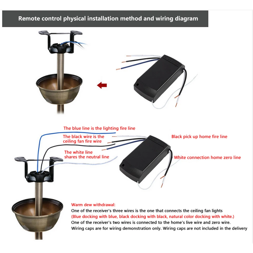 Kit Telecomando RF Per Ventilatore Da Soffitto – 4 Velocità E Timer Fino A 8 Ore, Compatibile Al 98%