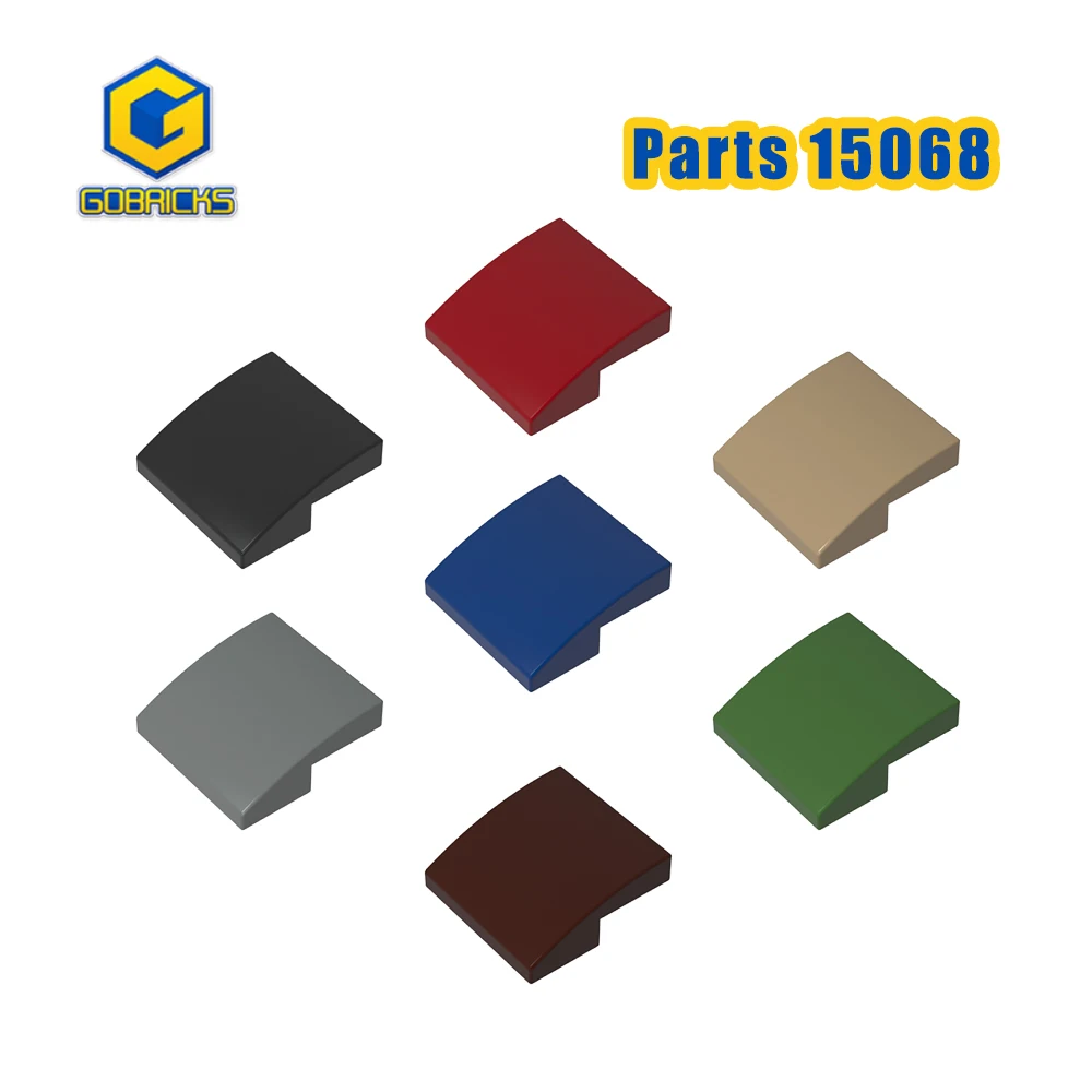 Gobricks 50pcs 15068 MOC 혼합 색상 경사 곡선 벽돌 2x2x2/3 부품..