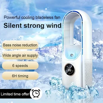 Air Conditioning Fan Color-changing Night Light Desktop Fan with Air Purification Silent 6 Speed Settings and Timer USB Home Fan 2