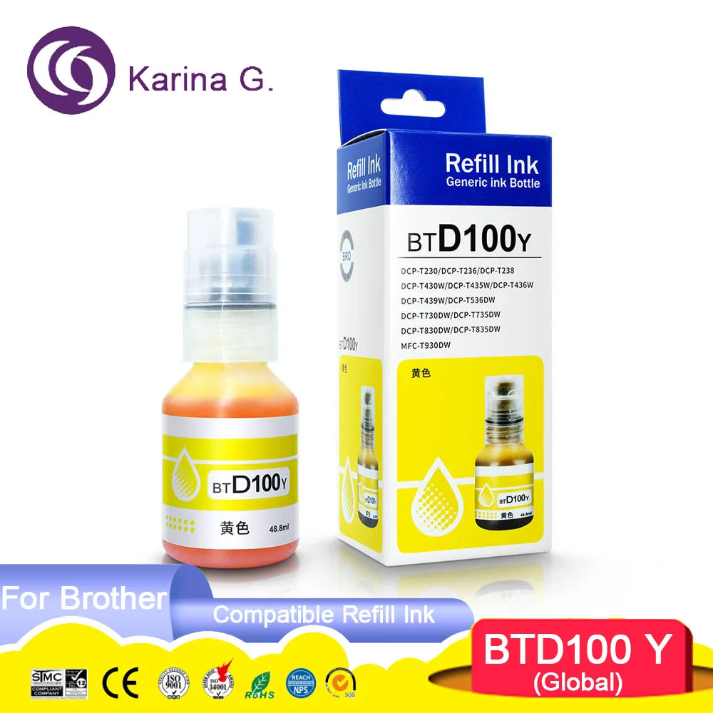 BTD100 BTD-100 BTD100BK Premium Compatible Color Bulk Water Based Bottle Refill