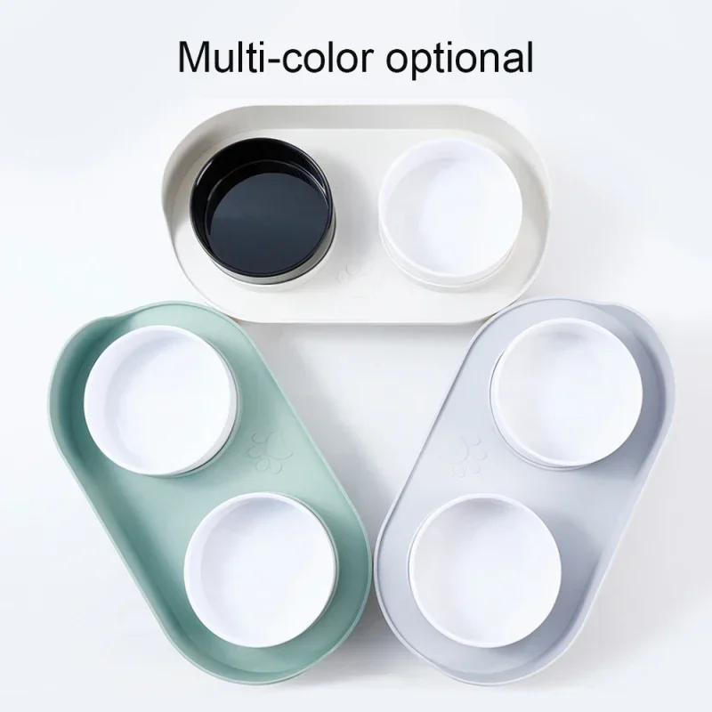 

Water Cervical Food Protecting Bowl Pet Overturning Dish Cats Height Spine Feeders Dogs Adjustable Elevated Double Drinker