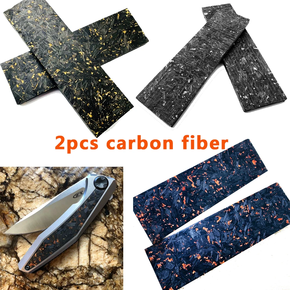 2PC Luminous Marbled Carbon Fiber Resin Blank Scale Plate Board For Knife  Handle