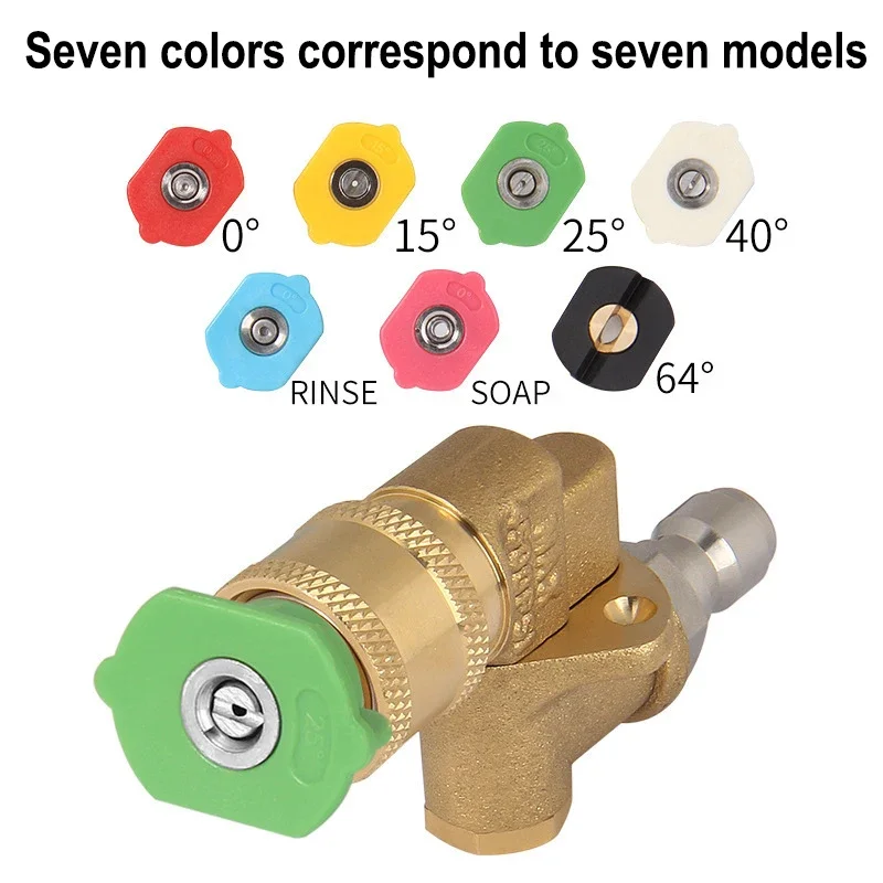High Pressure Car Wash Water Gun Head 5-speed Adjustment Insertion Rotary Turning Nozzle Joint Fan-shaped Quick Nozzl 3