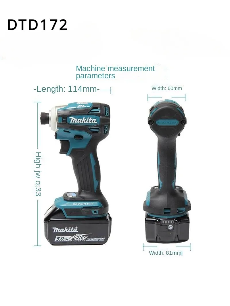 Makita Wireless drills DTD172 Charging Drill Brushless Driver 18V Electric Screwdriver Impact Hand Electric Drill Electric Tool 4