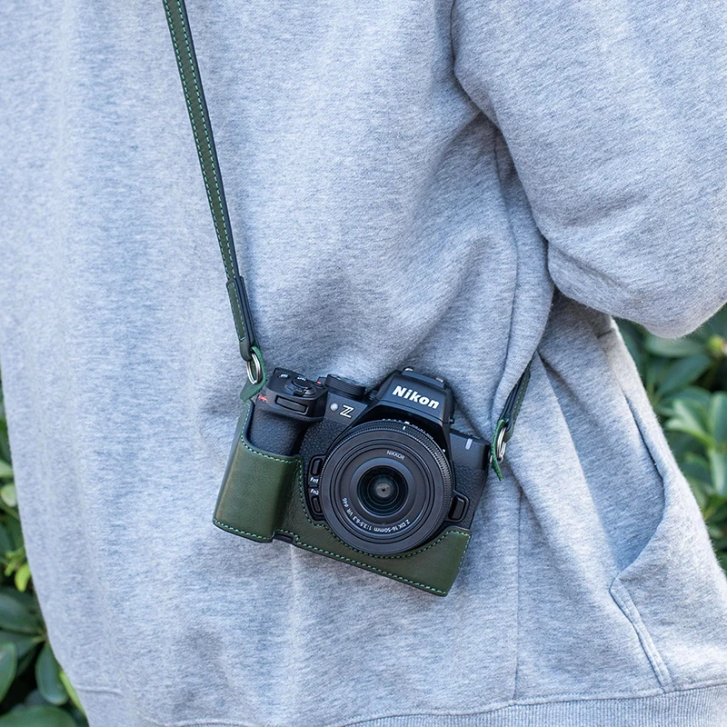 Handmade leather camera protective case for Nikon Z50II protective