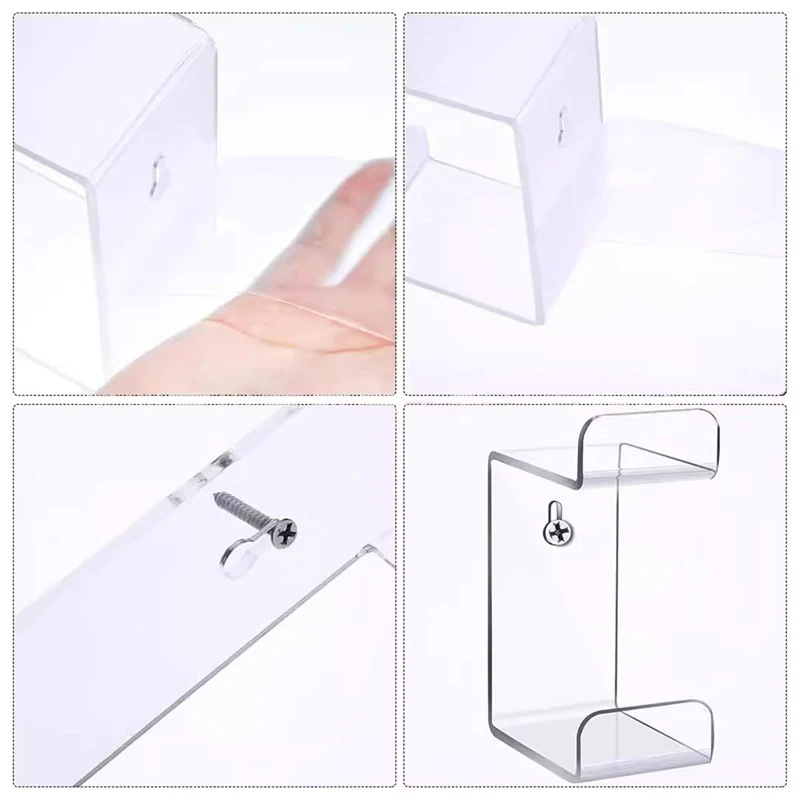 1/2/4 Pcs Acrylic Display Stand Wall Mount Storage Rack With Screws For Earphones Game Controller Rack 6