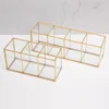 Premium Glass Makeup Brush Organizer with Gold Rim Cosmetic Brush Holder for Lipstick Eyeliners Waterproof Dustproof Storage Box 2