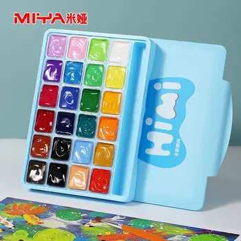 HIMI Jelly Gouache Paint Set, 18/24 Colors 30ml/1oz in a Carrying Case Opaque Watercolor Painting Perfect for Artists Beginners 1