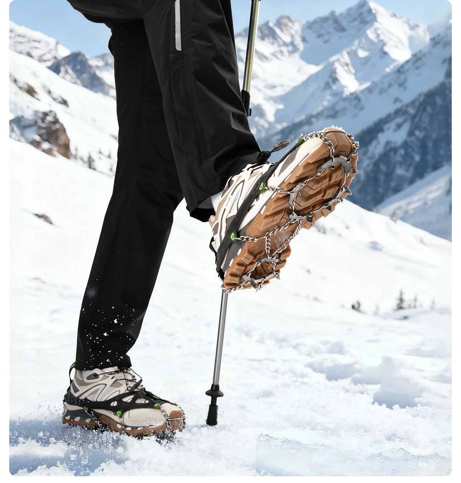 Snowy trail traction use