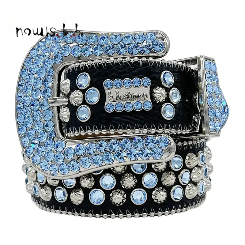 

Goth Dark Rhinestones Belts Luxury Strap Western Cowboy Diamonds Bling Belt Crystal Studded Cinturones Para Mujer For Jeans