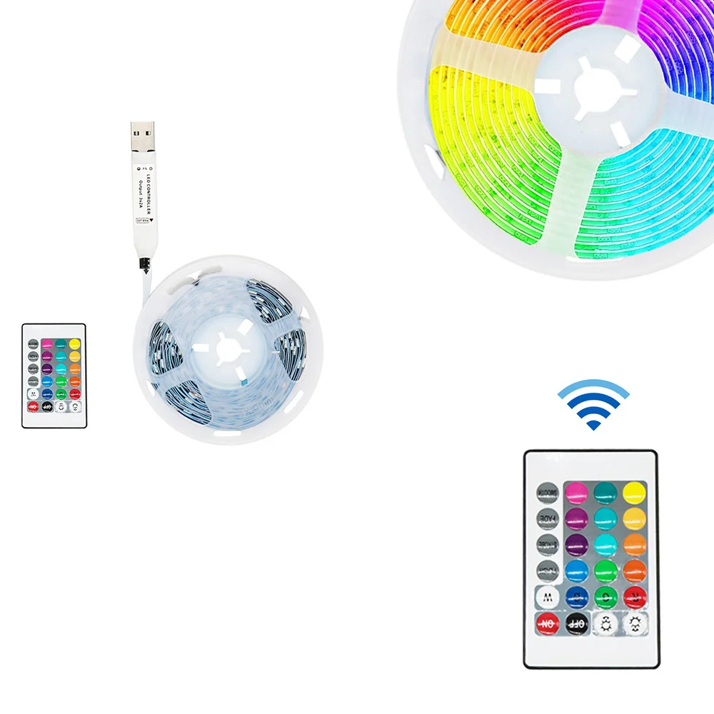

Светодиодные ленты USB, инфракрасное управление RGB SMD2835, 5 в постоянного тока, гибкая лента для лампы, Диодная Подсветка для телевизора