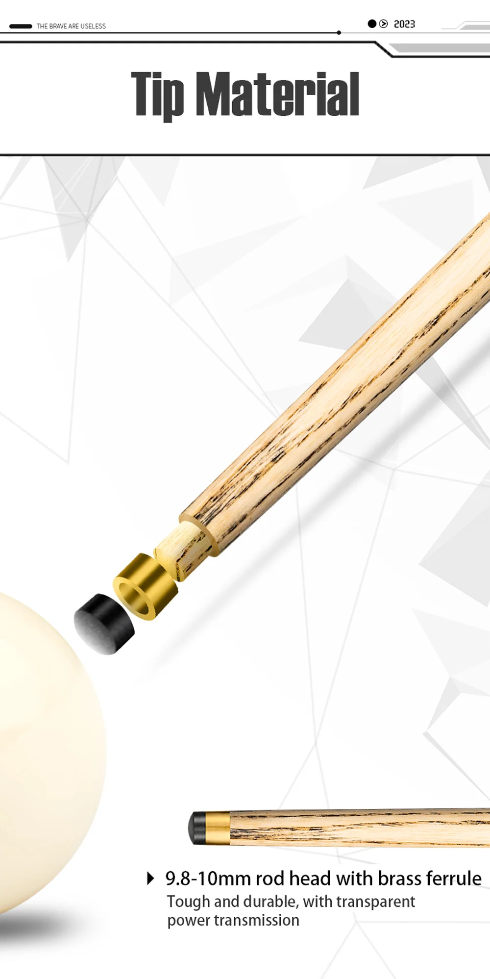 Description Picture 6 of itemO'Min Gunman 3/4 Split One piece Ash Shaft Snooker Cue 9.5/10mm Tip Professional Billard Stick Kit with Excellent Box Extension