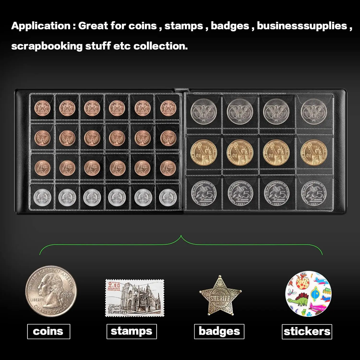 Coin holder Collection Supplies Book Holder for Collectors 312 Pockets Coins Collecting Album for 20 25 27 30 38 46mm coin display