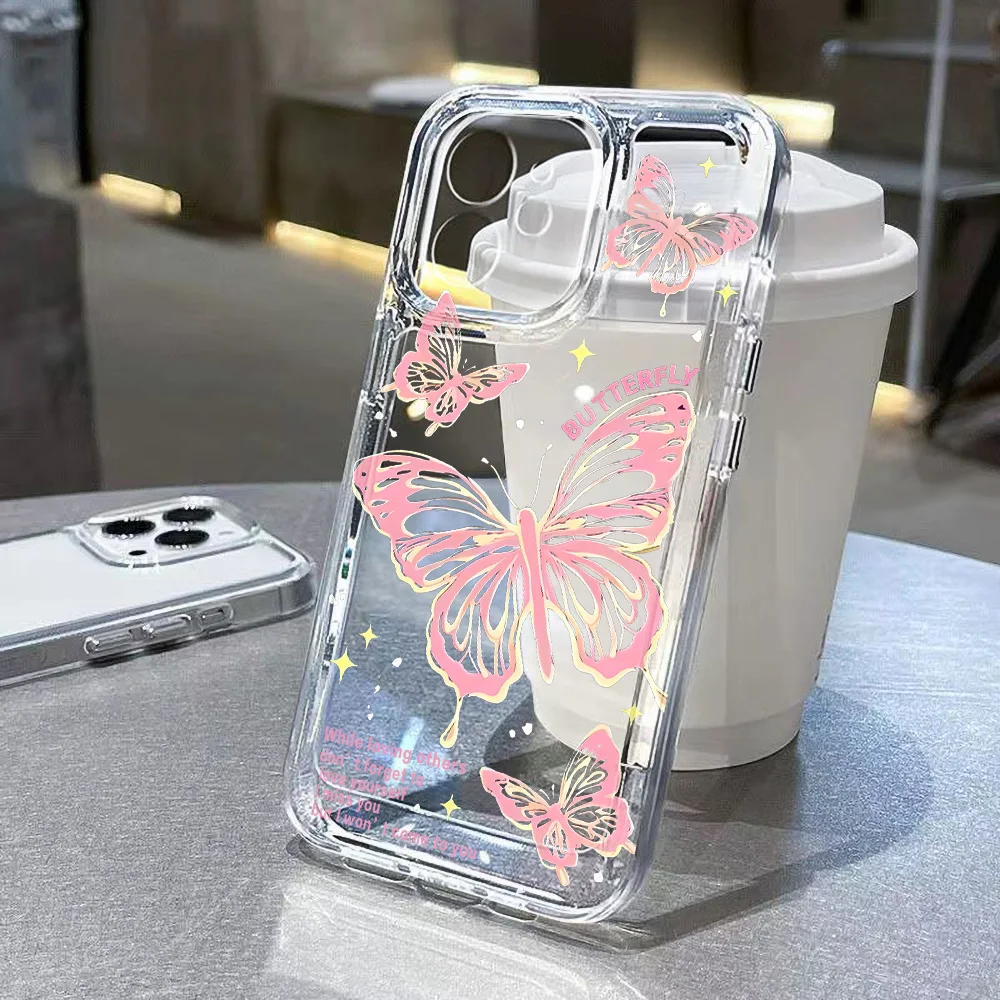 thumbnail image 1 of Funda transparente con diseño de mariposa para iPhone 13, fundas para iPhone 11, 15, 16, 14, 12 Pro Max, XS, X, XR, 7, 8 Plus, SE 2022, 2020, funda a prueba de golpes, 1 of 5