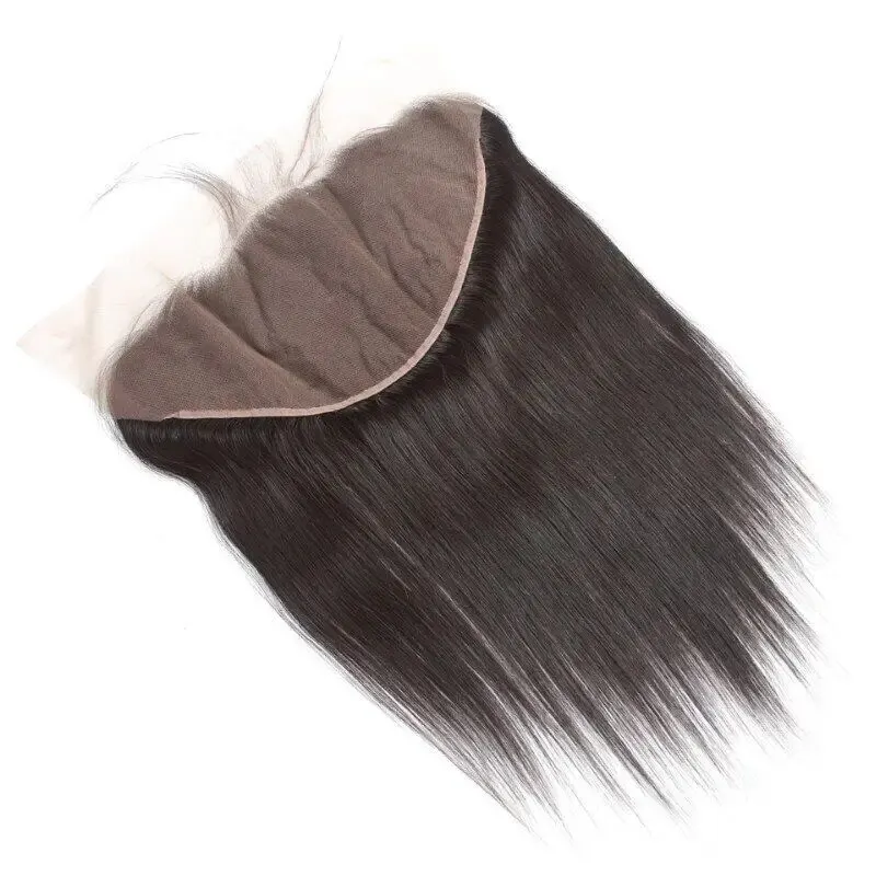 Straight Brazilian Remy Human Hair 13X4 Lace Frontal Closure Natural Color Pre Plucked Soft Lace Frontal With Natural Hairline