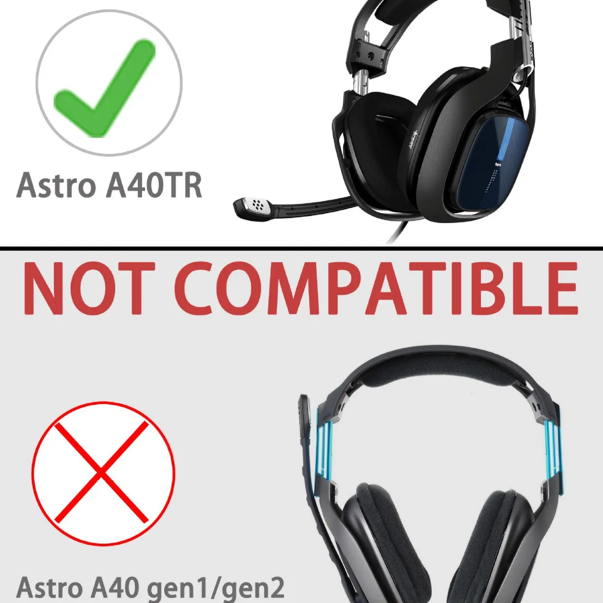 Earpads for Astro A40TR A40 TR Gaming Headset Headband Ear Pads Cushions Earmuff (Not Compatible with A50/A40 Gen2,Gen1)