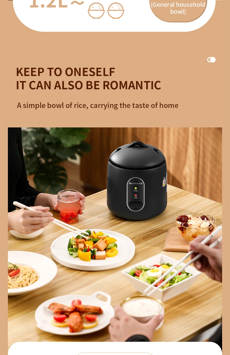 Zhigao-fogão de arroz elétrico, mini fogão doméstico,