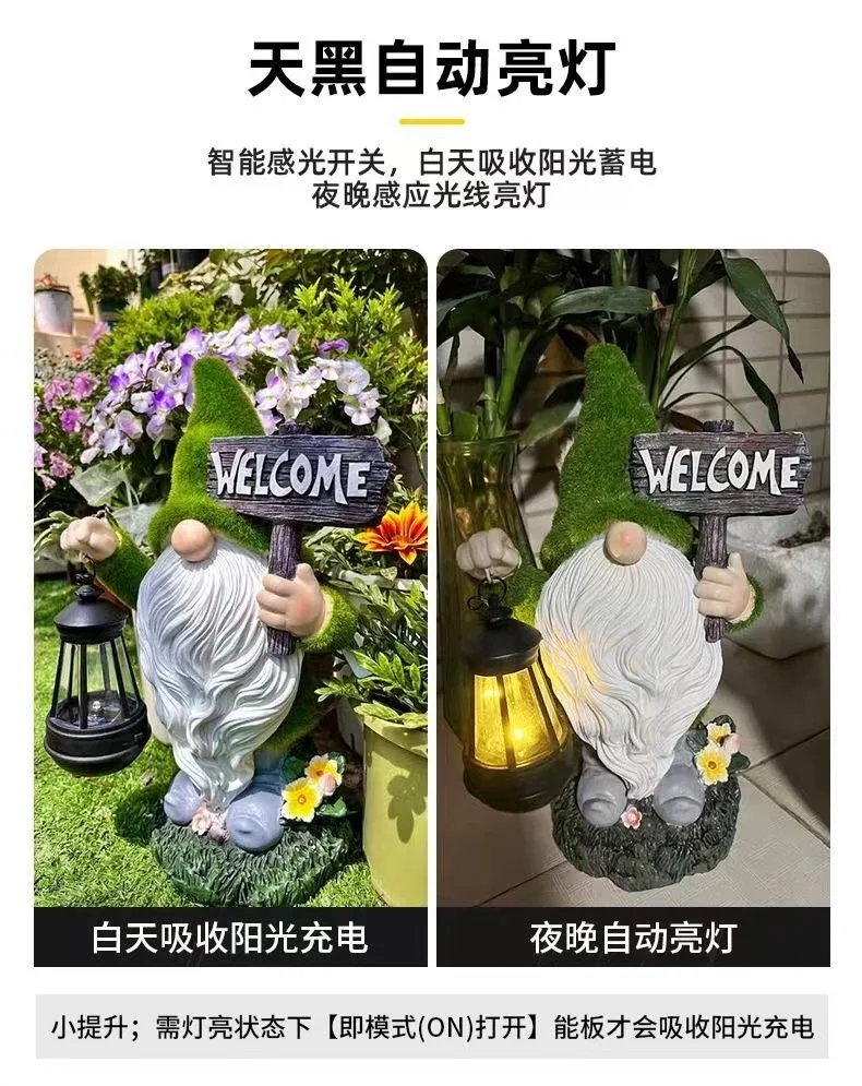 Statue D'ours Brun De Jardin Avec Boule Solaire - Goodeco - Résine - Déco Extérieure Lumineuse