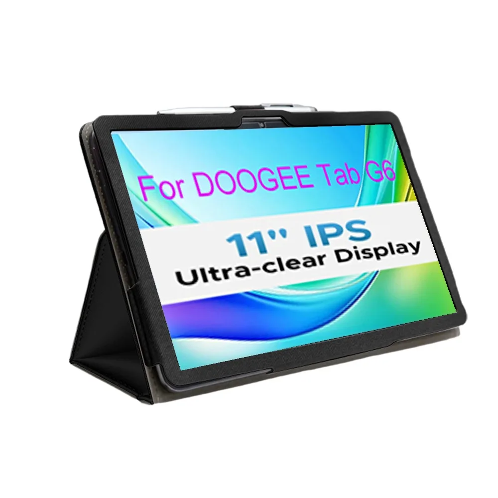 Elegant PU Leather Tablet Case with Two-Fold Stand and Magnetic Closure, Featuring a Convenient Hand Strap,