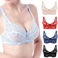 Soutiens-gorge sexy en dentelle pour femmes, soutien-gorge en dentelle grande taille 34-40 bonnets B/C, bralette push-up ajourée, lingerie pour femmes courbes 2