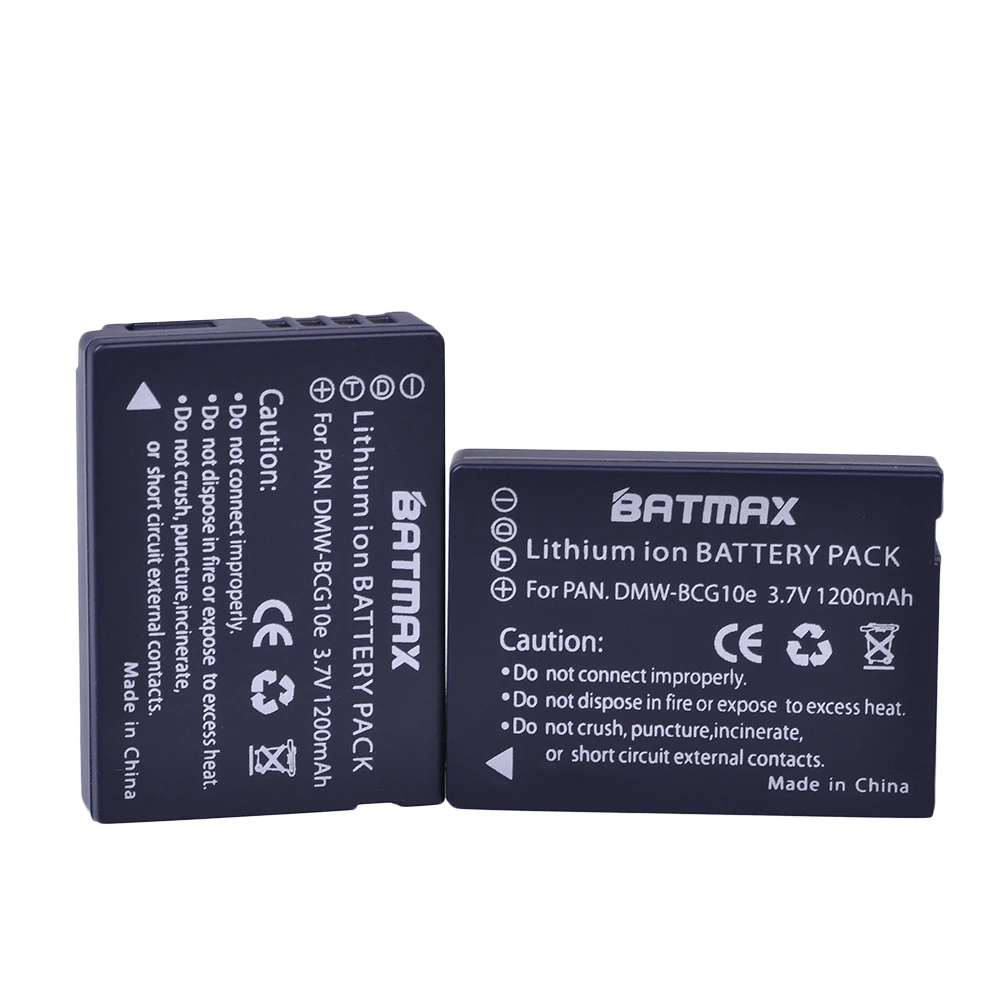 Batmax 1200Mah Dmw-Bcg10 Bcg10 Bcg10E Batteria Per Panasonic Lumix Dmc-Dmc-3D1 Dmc-Tz7 Dmc-Tz8 Dmc-Tz10 Dmc-Tz18