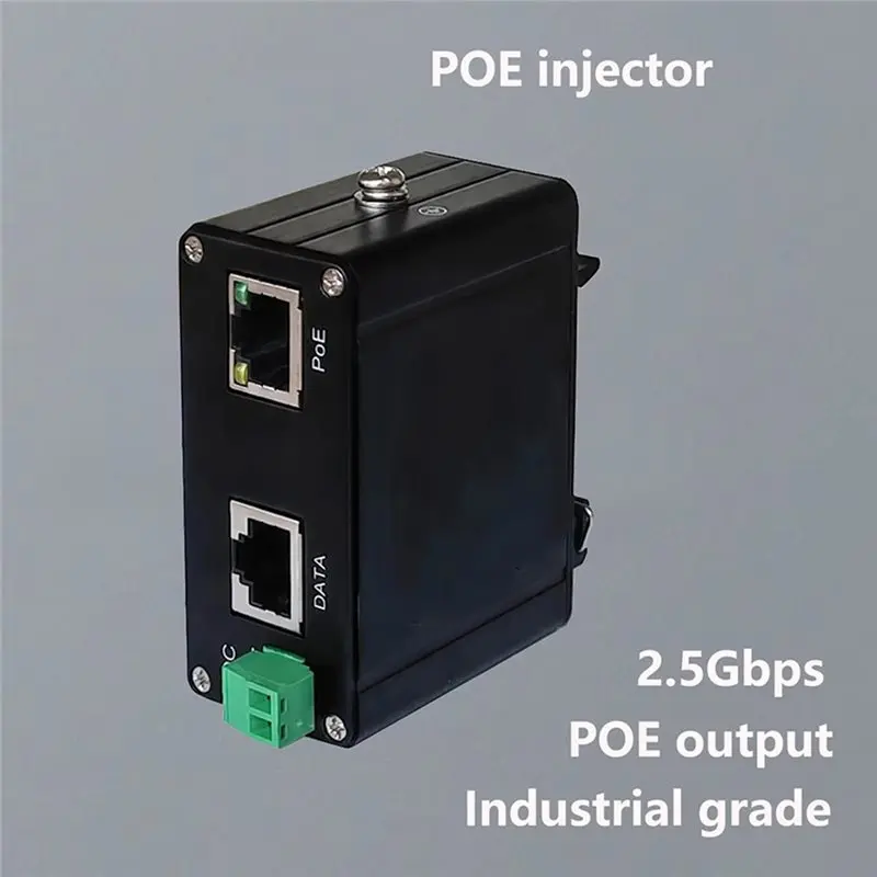 고급 산업용 패시브 Poe 인젝터 30W 2.5G 등급 직결식 Poe 인젝터 0.6A 44-57V DC 입력/출력