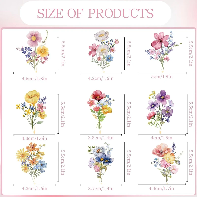 18Pcs Wildflower Cupcake Toppers Boho Floral Cake Toppers for Kids Girls Birthday Party Decoration Supplies Baby Shower Favors