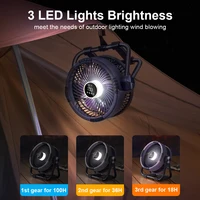 Camping Fan Portable Electric Fan 20000mAh Rechargeable Desktop Air Circulator Wireless Ceiling Electric Fan with Power Bank 4