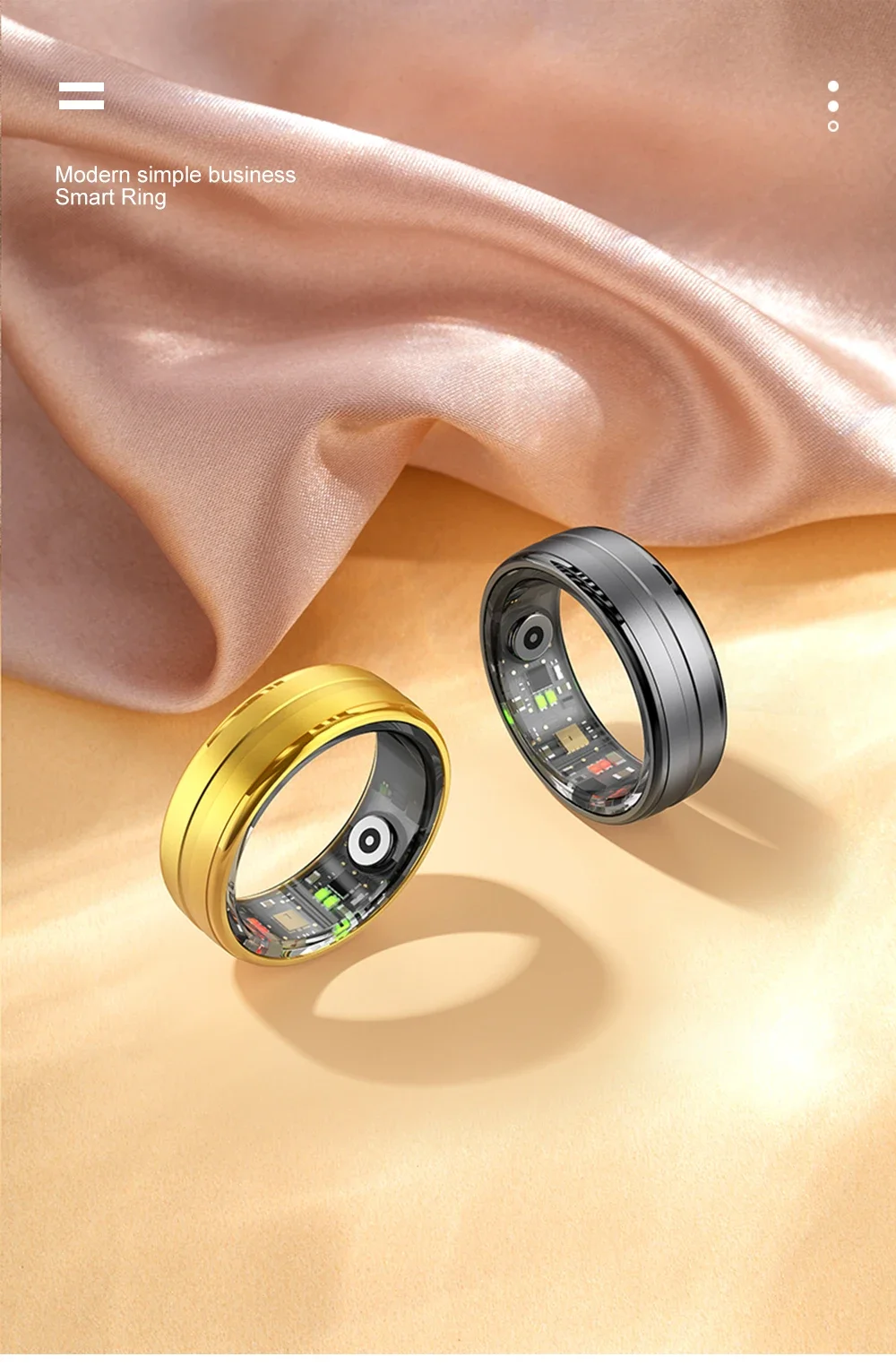 Zordai R06 Bluetooth Smart Ring With Charging Case Wearable Ring For Men Women Sport Heart Rate Blood Oxygen IP68 Waterproof