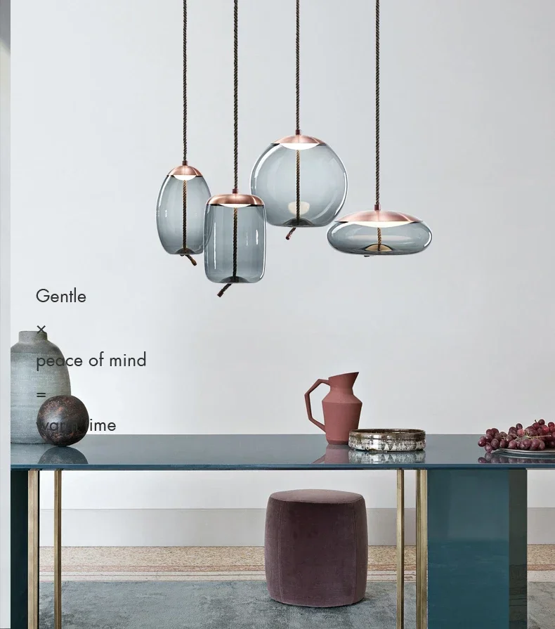 Pendant lamp lit in restaurant setting