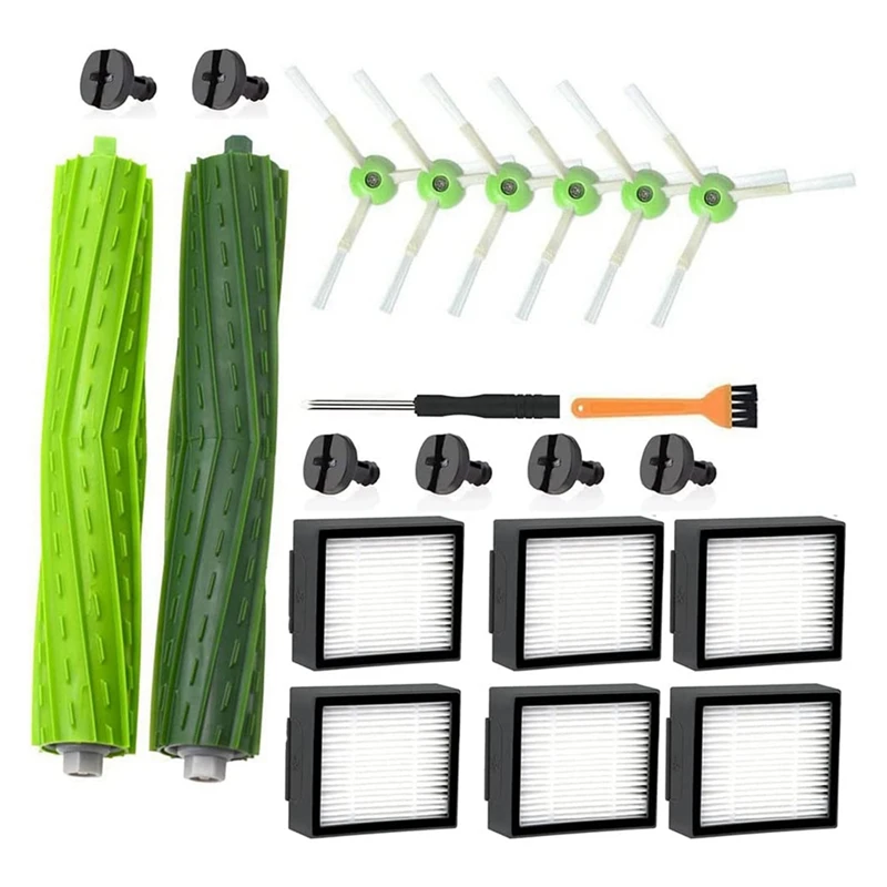 

Vacuum Cleaner High Performance Filters 6 Edge Cleaning Brushes Kit For Irobot Roomba Series E/I/J 6