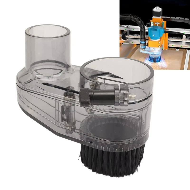 M11K-CNC Router Dust Shoe 52Mm Diameter Clear Dust Boot 38Mm Hose Diameter For Spindle Motors And Router